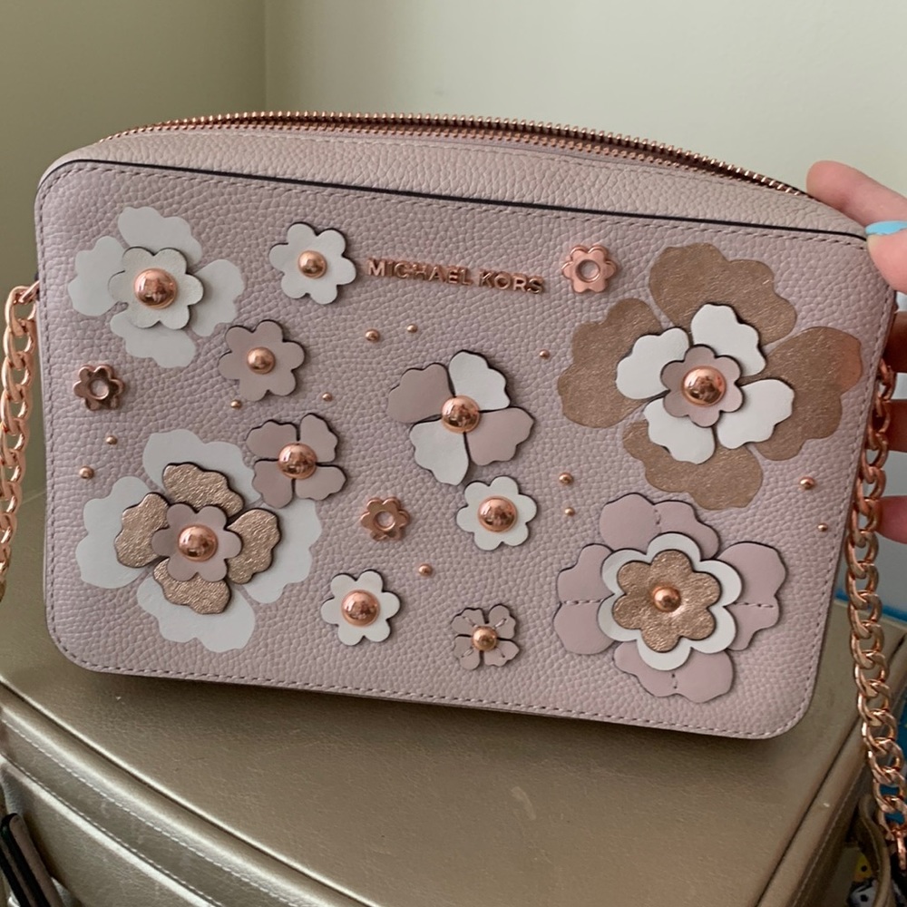 Michael kors Jet Set Floral embellished leather bag